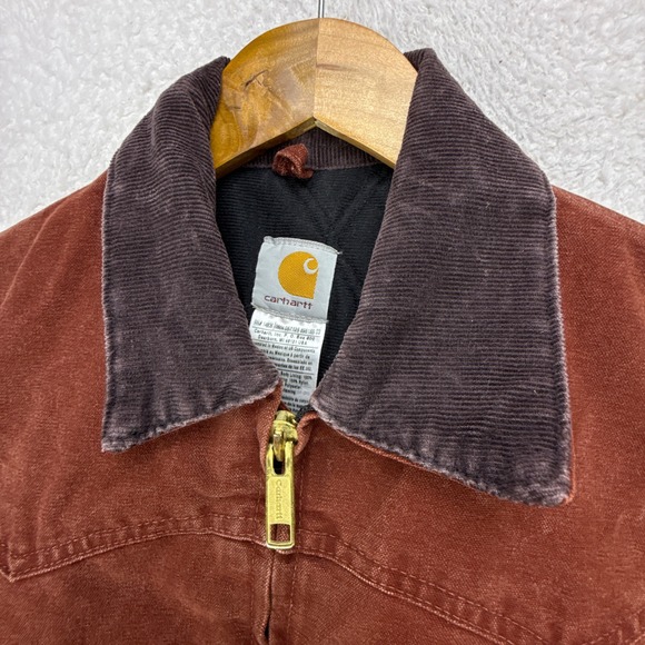 Carhartt Santa Fe Jacket Quilt Lined Mens Small J14 CLY Clay Red - Picture 13 of 14